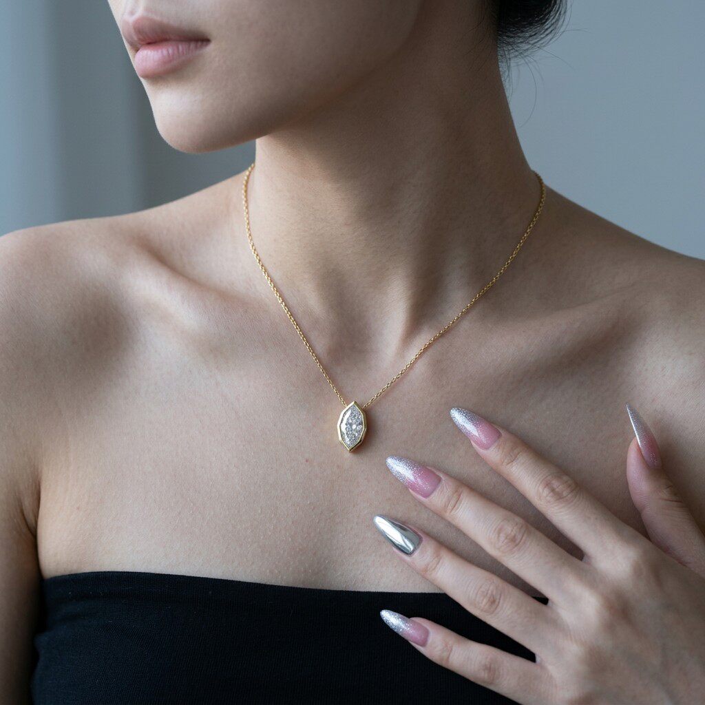 Collar con Colgante de Moissan - Bezels Set Pendant reseña y precio